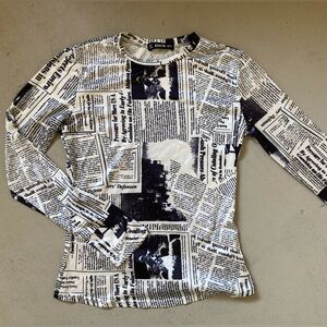 newspaper print long sleeve